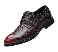 UOPYNE Zapatos Negocios Cuero con Cordones for Hombres Casuales Antideslizantes Oxford Aumento Altura Formal