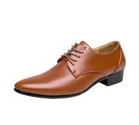 UOPYNE Zapatos Oxford clásicos con Punta en Pico y Cordones for Hombre, Vestido Superior Italiano Mate, Esmoquin Cuero Genuino