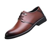 UOPYNE Zapatos Oxford clásicos Cuero con Cordones for Hombre, Estilo Retro británico, Aumento Altura Invisible y Elegante for un Informal