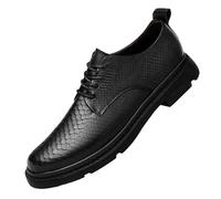 UOPYNE Zapatos Oxford clásicos Plataforma Informales for Hombre, Elegantes Zapatos Negros con Cordones, Cuero, for Negocios y Esmoquin Coreano Aumento Altura