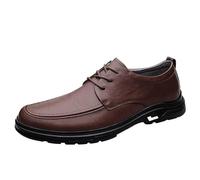 UOPYNE Zapatos Oxford clásicos Retro con Punta ala for Hombre, Zapatos Casuales Cuero Cordones, diseño bajo, cómodos y Antideslizantes for Uso Diario