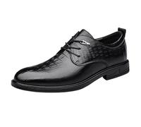 UOPYNE Zapatos Oxford con Punta Puntiaguda for Hombre, Zapatos Formales Negros Cordones, Bajos Antideslizantes for Caminar, for Uso Profesional y Oficina