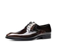 UOPYNE Zapatos Oxford Cuero francés for Hombre, Estilo Vintage, con Cordones, Punta Puntiaguda, Goma Antideslizante, caña Baja, for Vestido Boda.(Brown,41 EU)
