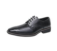 UOPYNE Zapatos Oxford Fiesta for Hombre, Piel Becerro, con Cordones, Punta Puntiaguda, Antideslizantes, caña Baja(Noir,44.5 EU)