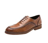UOPYNE Zapatos Oxford for Hombre con Cordones Casual Transpirable Cuero Español Antideslizante Goma Tacón Bloque Resistente Al Deslizamiento Fiesta(Brown,44 EU)