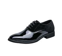 UOPYNE Zapatos Oxford for Hombre Vintage con Cordones Cómodos Ortopédicos Transpirables Cuero Lujo Zapato Antideslizante Antideslizante(Noir,42 EU)