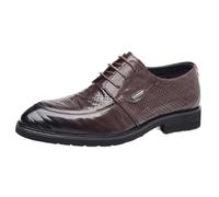 UOPYNE Zapatos Oxford for Hombres Vintage con Cordones Confort Ortopédico Brogue Cuero Francés Baile Graduación Boda Zapato Informal Bajo(Brown,42 EU)