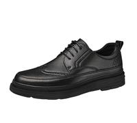 UOPYNE Zapatos Planos Negros Antideslizantes for Caminar for Hombre, Zapatos Casuales cómodos, Oxford con Cordones Cuero for