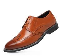 UOPYNE Zapatos Vestir Casuales Cuero con Cordones Transpirables for Hombres Oxfords Formales versátiles clásicos Calzado cómodo for el Uso Diario