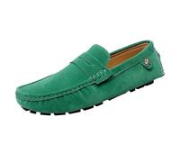 UOPYNE Zapatos Vestir clásicos for Hombre: Goma Antideslizante y Parte Superior Ante for Bodas, graduaciones y Fiestas. Diseño cómodo con Punta Redonda.(Green,46 EU)