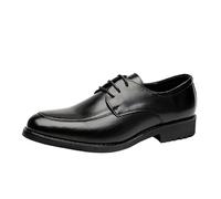 UOPYNE Zapatos Vestir Esmoquin for Hombre, Cuero, con Cordones, Punta Lisa, Corte bajo, for graduación, Boda, Formales, Informales, cómodos(Noir,42 EU)