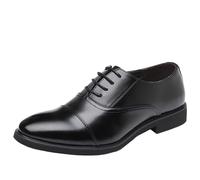 UOPYNE Zapatos Vestir Formales Cuero for Hombre, con Cordones, Puntera, Goma Antideslizante, caña Baja, for graduación, Boda, Ocasiones Especiales(41 EU)