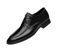 UOPYNE Zapatos Vestir Formales Cuero Lujo for Hombre, con Cordones y Puntera, Antideslizantes, for Uniformes, for Fiestas, Trabajo y Ocasiones Especiales.(Noir,42 EU)