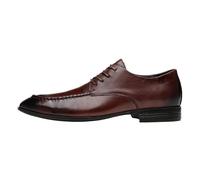 UOPYNE Zapatos Vestir Formales Cuero Lujo for Hombre, con Cordones y Puntera, Antideslizantes, for Uniformes, for Fiestas, Trabajo y Ocasiones Especiales.(Brown,37 EU)