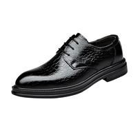 UOPYNE Zapatos Vestir Formales Oxford for Hombre, Cuero Lujo, con Cordones, Transpirables, Goma Antideslizante, tacón bajo, for graduación, Boda, Negocios, Esmoquin, cómodos(44 EU)