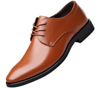 UOPYNE Zapatos Vestir Oxford clásicos for Hombre, Cuero Italiano, con Cordones, Punta Puntiaguda, Antideslizante, Formales, Negocios, Informales, cómodos y Elegantes.(Brown,42 EU)