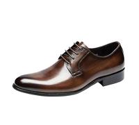 UOPYNE Zapatos Vestir Oxford clásicos Retro for Hombre, Elegantes Zapatos Formales Cuero con Punta Puntiaguda y Cordones for Bodas Oficina