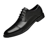 UOPYNE Zapatos Vestir Oxford for Hombre, Calzado Antideslizante Cuero Francés con Punta Redonda Y Cordones A La for Exteriores, for Fiesta Boda Informal Y Graduación(Noir,43 EU)