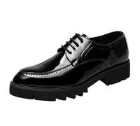 UOPYNE Zapatos Vestir Oxford for Hombre, Piel Grano Superior, con Cordones y Puntera, Antideslizantes, for Noche, graduación, Formales y cómodos.(Noir,43 EU)