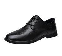 UOPYNE Zapatos Vestir Oxford Vintage for Hombre, Piel sintética, con Cordones y Punta ala, Formales, for Trabajo, Goma Antideslizante, clásicos, cómodos, Informales for Negocios.(Noir,44.5 EU)