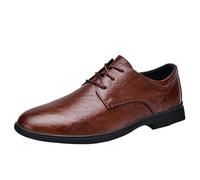 UOPYNE Zapatos Vestir Oxford Vintage for Hombre, Piel sintética, con Cordones y Punta ala, Formales, for Trabajo, Goma Antideslizante, clásicos, cómodos, Informales for Negocios.(Brown,44.5 EU)