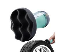 Uoqpty Aplicador de brillo de ruedas, almohadilla de detalles sin goteo, aplicador portátil de lavado de ruedas para el cuidado de los bordes, limpieza de llantas, coche, camión, motocicleta, exterior