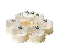 Uoqpty Bandeja de servir dividida con tapa - Bandeja Giratoria Dividida para Frutos Secos | de Frutas con Tapa,Para Niños, Adultos, Viajes, Picnic, Catering, Eventos, y Buffets