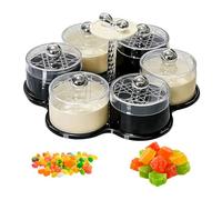 Uoqpty Bandeja para Servir Aperitivos,Bandeja Giratoria Dividida para Frutos Secos - de Servir con Compartimentos | para Niños, Adultos, Viajes, Picnic, Catering, Eventos, y Buffets