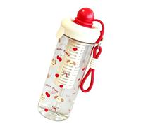 Uoqpty Botella de Agua con Pajita - Jarra Reutilizable De Agua De 650 Mililitros Con Estampado De Dibujos Animados Antifugas Y Colador De Té - Botella De Con Pajita,para Gimnasio Escuela Viaje