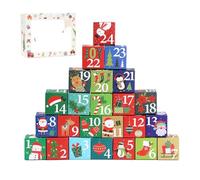 Uoqpty Caja De Cuenta Atrás Para Navidad | 24 Piezas Contenedor Multifuncional - Cajas Vacías Para Contar Los Días Hasta Navidad | para Niños Niñas Parejas Juguetes Pequeños Chocolate Joyas