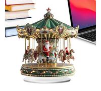 Uoqpty Carrusel Navideño | Decoración para El Hogar En Acrílico 2D con Papá Noel | Figura Giratoria De Escena De Feliz Navidad - para Estante Ventana Salón Dormitorio Cocina Oficina Repisa Bar Porche