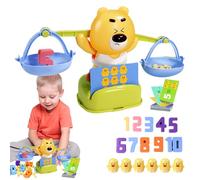 Uoqpty Juego de matemáticas Bear Balance, juguete a escala de oso, Divertido juego de matemáticas con dibujos animados de 12 patos y osos, Juguete educativo para contar números de 30 tarjetas de doble