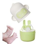Uoqpty Kit de uñas para bebés, juego de cortaúñas para bebés | Kit de uñas 4 en 1 para bebés,Kit de cuidado de uñas fácil de agarrar, seguro, incluye bonito estuche, cortaúñas, tijeras, lima de uñas y