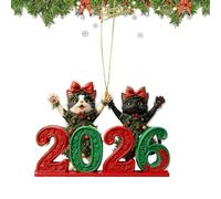 Uoqpty Para Árbol De Navidad | Colgantes De Gato Lindo 2D 2026 | Llavero para Bolso De Animal Gatito Divertido,para Sala Dormitorio Oficina Repisa Balcón Ventana Pasillo Camioneta