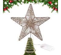 Uoqpty para La Cima del Árbol De Navidad Iluminado - Estrella Decorativa Alimentada por Baterías,Estrella Iluminada para Árbol De Navidad - para Fiestas Bodas Oficina Año Nuevo Vacaciones Bar Hogar