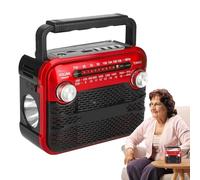 Uoqpty Radio De Supervivencia,Radio con Energía Solar 3W - Sintonizador FM/AM/SW1-6 con USB/TF/BT, Linterna Integrada Y Reproductor Meteorológico para Supervivencia Y Aventuras Exteriores
