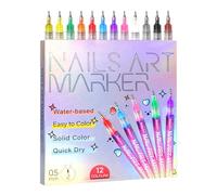 Uoqpty Rotuladores Para Decorar Uñas | Herramientas De Manicura Con Delineador 3D De Secado Rápido,Herramienta de Punteado con Pincel para Uñas | Para Práctica Diaria Fiesta Boda Cumpleaños Viaje
