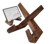 Uoqpty Soporte para Libros de Cocina - Exhibidor de Madera Plegable Ajustable Rústico,Porta Libros de Cocina,para Tablet, Recetario, Revistas, Partituras, Vinilos, Platos, Encimera, Escritorio, Mesa
