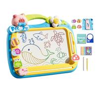 Uoqpty Tablero de dibujo magnético para niños pequeños, Tablero magnético para garabatear, de dibujo de dibujos animados, Arte educativo de, juguetes multifuncionales de aprendizaje