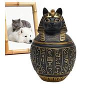 Uoqpty Urna para mascotas, recuerdo de gatito de resina egipcia antigua, urna de cenizas de gato, para dueños de perros, familias en duelo, veterinarios, refugio, hogar, apartamento, sala de estar