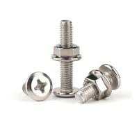 UORCXOAU 20 Piezas M4 Tornillo De Cabeza Plana En Cruz Tornillo De Conexión Tuercas Hexagonales con Brida(M4x6)