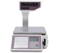 UORDBY Báscula de Caja registradora con Impresora térmica de Etiquetas,báscula electrónica de cálculo de Precios de báscula Digital para Alimentos con Pantalla de Doble Cara para Tiendas minoristas