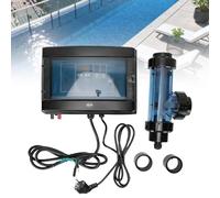 UORDBY Electrolizador de cloración Salina para Piscinas, múltiples Niveles de producción de Cloro, generador de Cloro salino, electrolizador de Cloro de 15/20/30/50 g/h para Piscinas X15CL