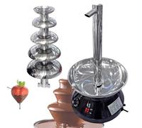 UORDBY Fuente de Chocolate de 5 Niveles con Grifos - Cascada de Chocolate de Acero Inoxidable para Fiestas y Eventos, Cumpleaños en Casa y Restaurantes Buffet Black