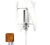 UORDBY Kit de generador eólico de 3 aspas, generador eólico de Eje Vertical de 12 V/24 V con Controlador, diseño ultrasilencioso para Sistemas eléctricos domésticos, autocaravanas 100W-White24V