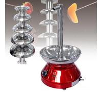 UORDBY Máquina para Fuente de Chocolate de 5 Niveles con grifos, Calentador de Fondue de Chocolate de Acero Inoxidable con Piezas Desmontables para Fiestas, Bodas, cumpleaños y bufés Red