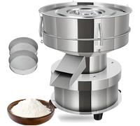 UORDBY Tamizadora eléctrica automática de harina - Tamiz vibratorio de Acero Inoxidable de 50 W con Malla 40/60, 2 tamices + 1 Tapa, 1350 RPM para harina granulada, de Grano y para repostería. 10CM