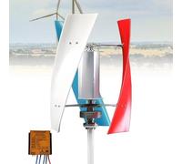 UORDBY Turbina eólica Vertical de 300 RPM, Kit con protección IP67 contra el Agua, para Barcos, cabañas, autocaravanas, aerogeneradores, viviendas e Industria 100W-Threecolor24V