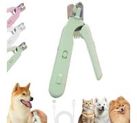 Uornwz The Safetrim by Pupnourish, recortadora de uñas Pupnourish, tijeras de uñas para perros, gatos y perros, cortador de uñas sin lesiones, bajo ruido, lijadora integrada (verde)