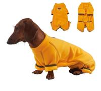 UOSIA Abrigo para Perro Dachshund Mono De Cuatro Patas De Forro Polar Cálido para Cachorro, Pijama para Mini Perro Salchicha con Cuello Redondo, Jersey De Invierno para